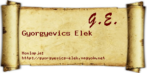Gyorgyevics Elek névjegykártya
