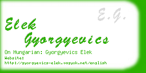 elek gyorgyevics business card